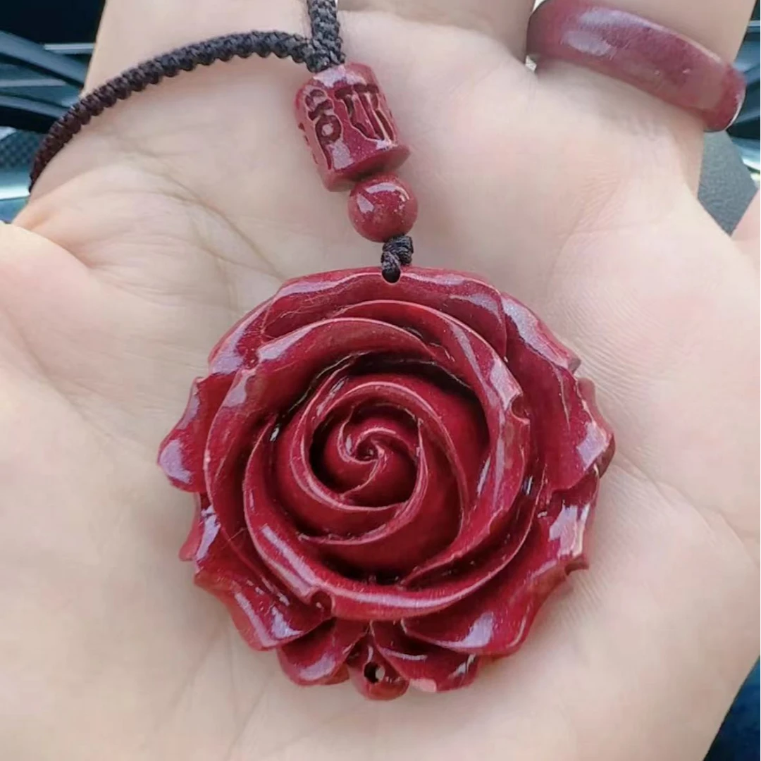 含辰砂工艺品天然辰砂 朱砂紫金砂花开富贵吊坠