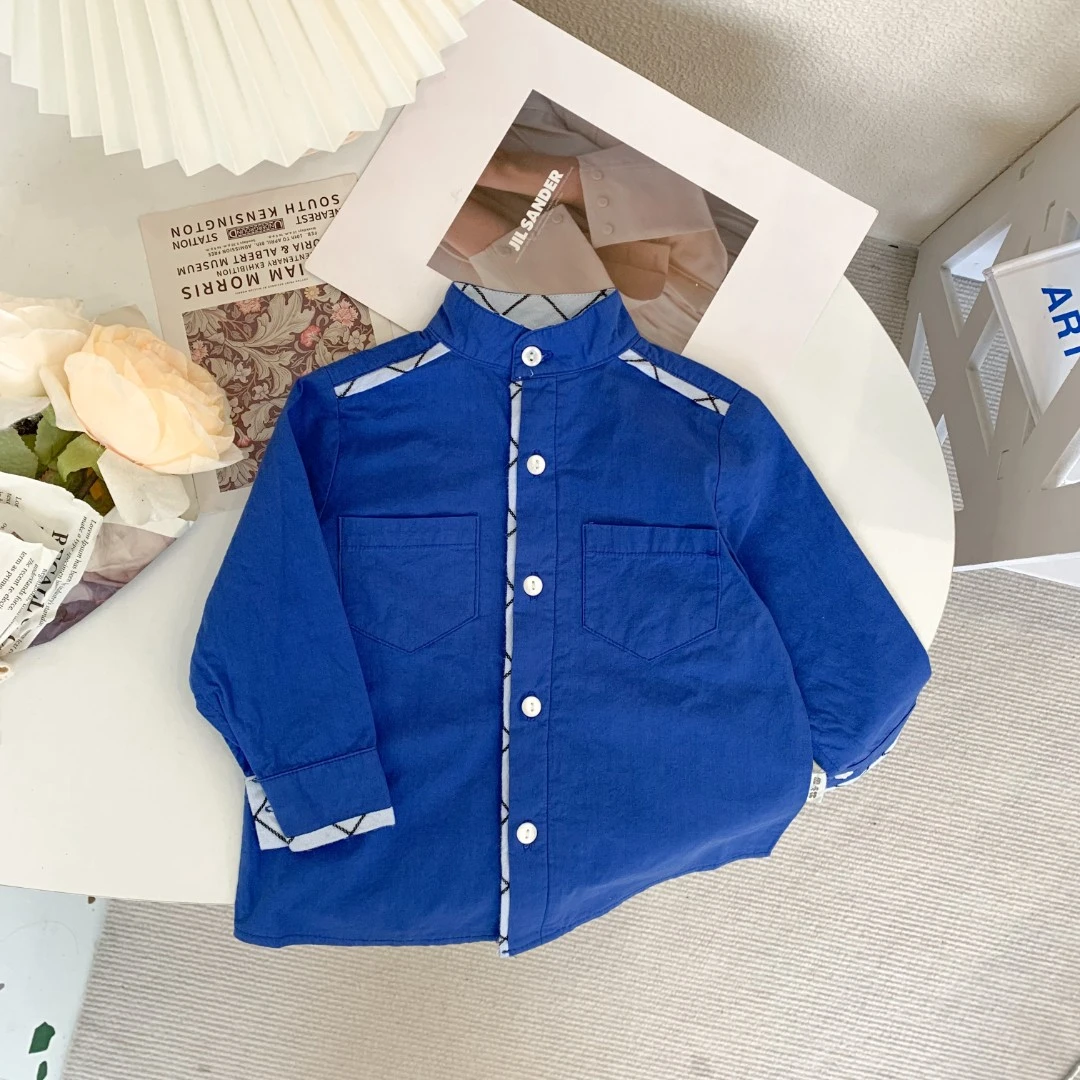 香喷喷 03400781宝蓝色立领衬衫