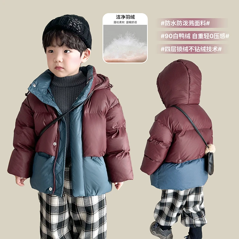 阿小轩2【绝杀】童装2025冬装新款色90白鸭绒羽绒服防寒棉服外