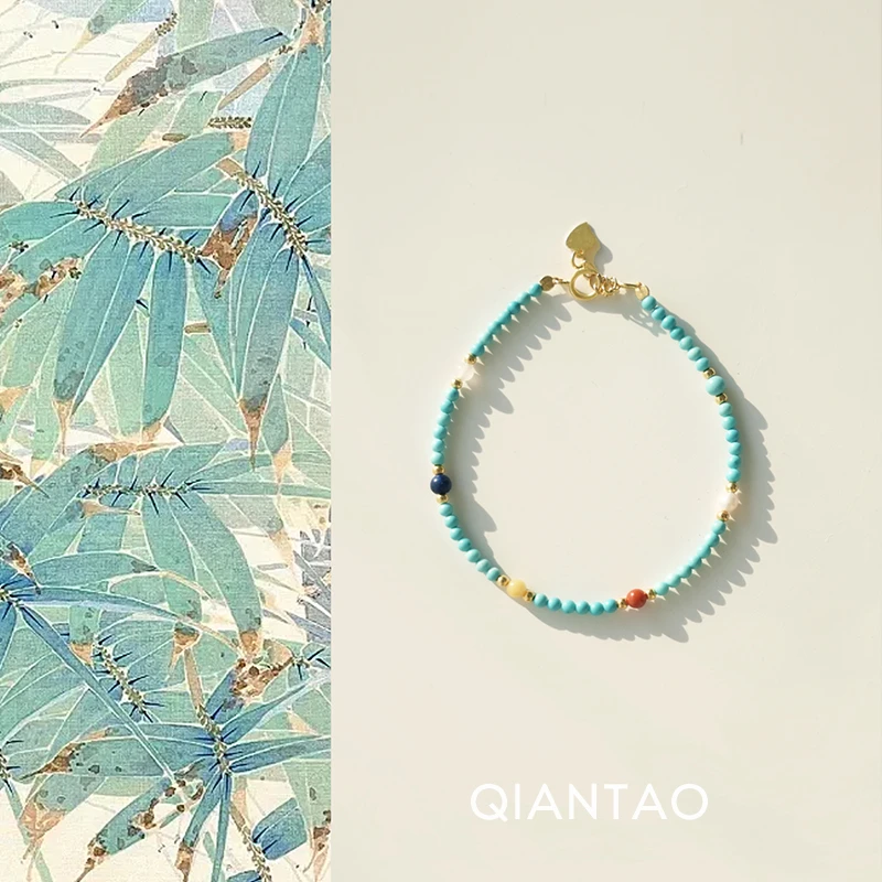 925银手链 QIANTAO「云舒」原创国风新中式原矿松松多宝手链女气质