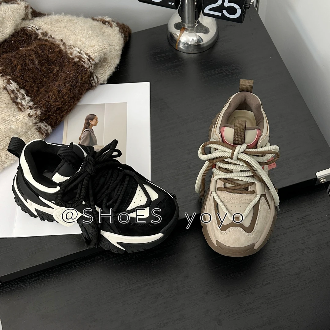 【优优】时尚厚底超火老爹鞋女2023秋季新款ins潮流系带运动休闲鞋