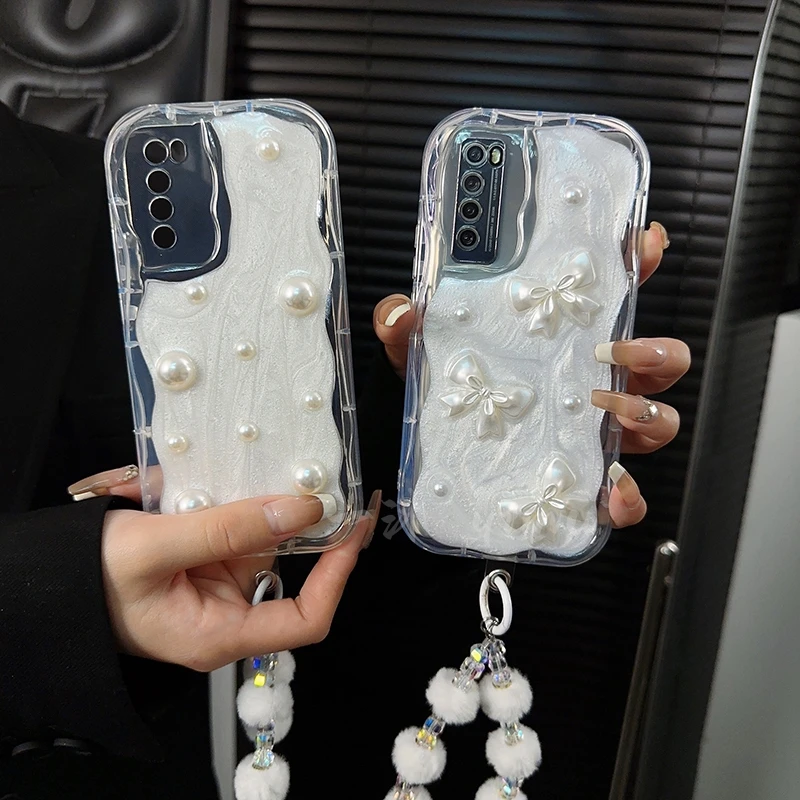 适用华为nova7手机壳新款nova7pro套nova7se高级立体蝴蝶结滴胶女