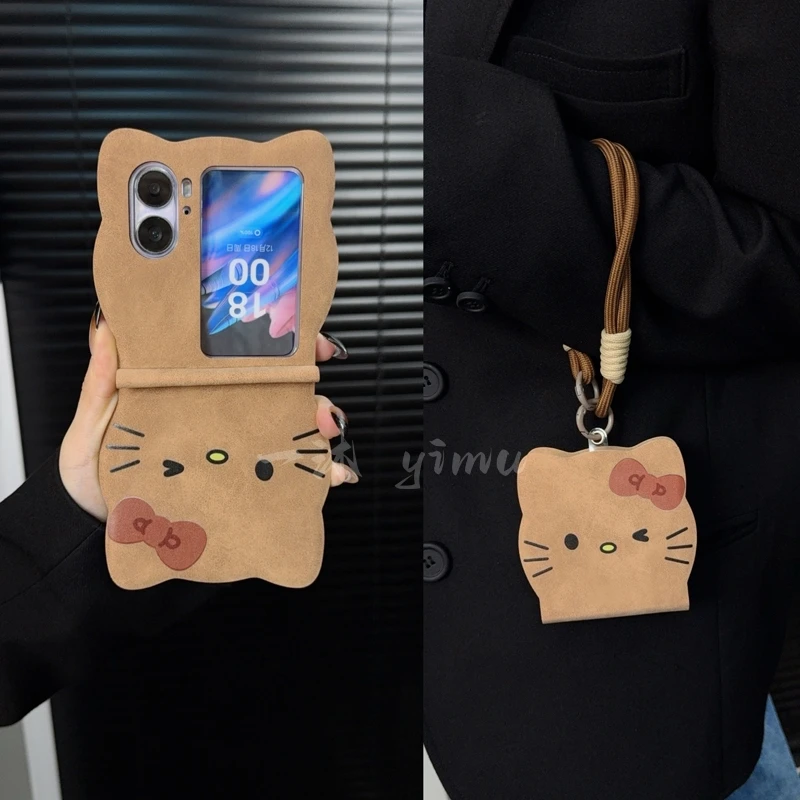 适用oppofindn2flip手机壳新款n2flip套oppo可爱kt猫咪铰链小众女