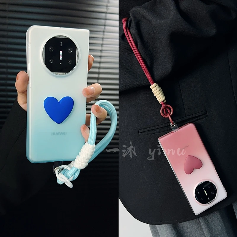 适用华为matex3手机壳新款matex3套huawei高级感渐变色肤感爱心女