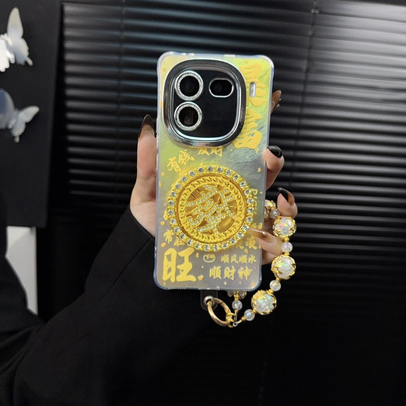 适用iqoo12手机壳新款iqoo12pro藏套vivo轻奢暴富ins發个性转盘女