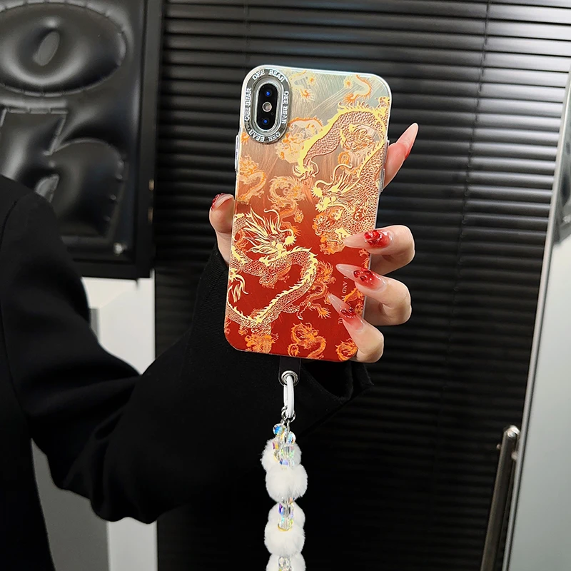 适用苹果xsmax手机壳新款iphonex套xs国潮xr渐变龙年xs新年max女x