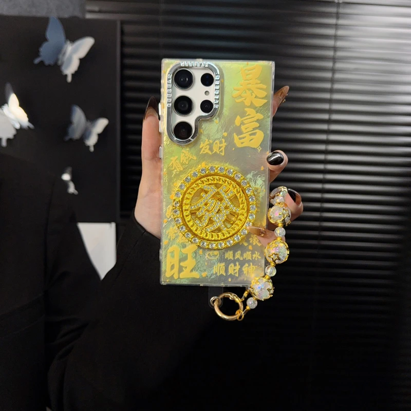 适用三星s25ultra手机壳新款galaxy套s23轻奢s24+暴富s22支架女款