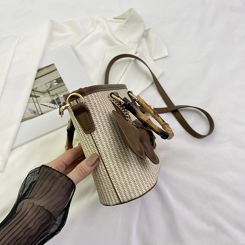 时尚百搭单肩包休闲小包包轻奢斜挎包外出通勤手提包皮面编织包包