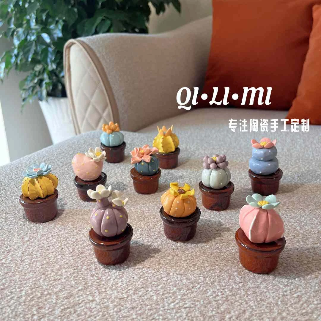 【直播拆+对对碰】手作多肉陶瓷小花盆/陶瓷水果小清新摆件惊喜礼物