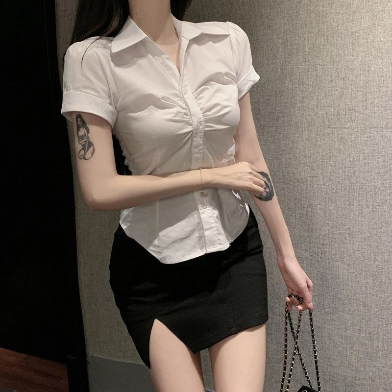 白衬衫女款套装女装jk足浴技师气质包臀裙足疗制服职业正装工作服