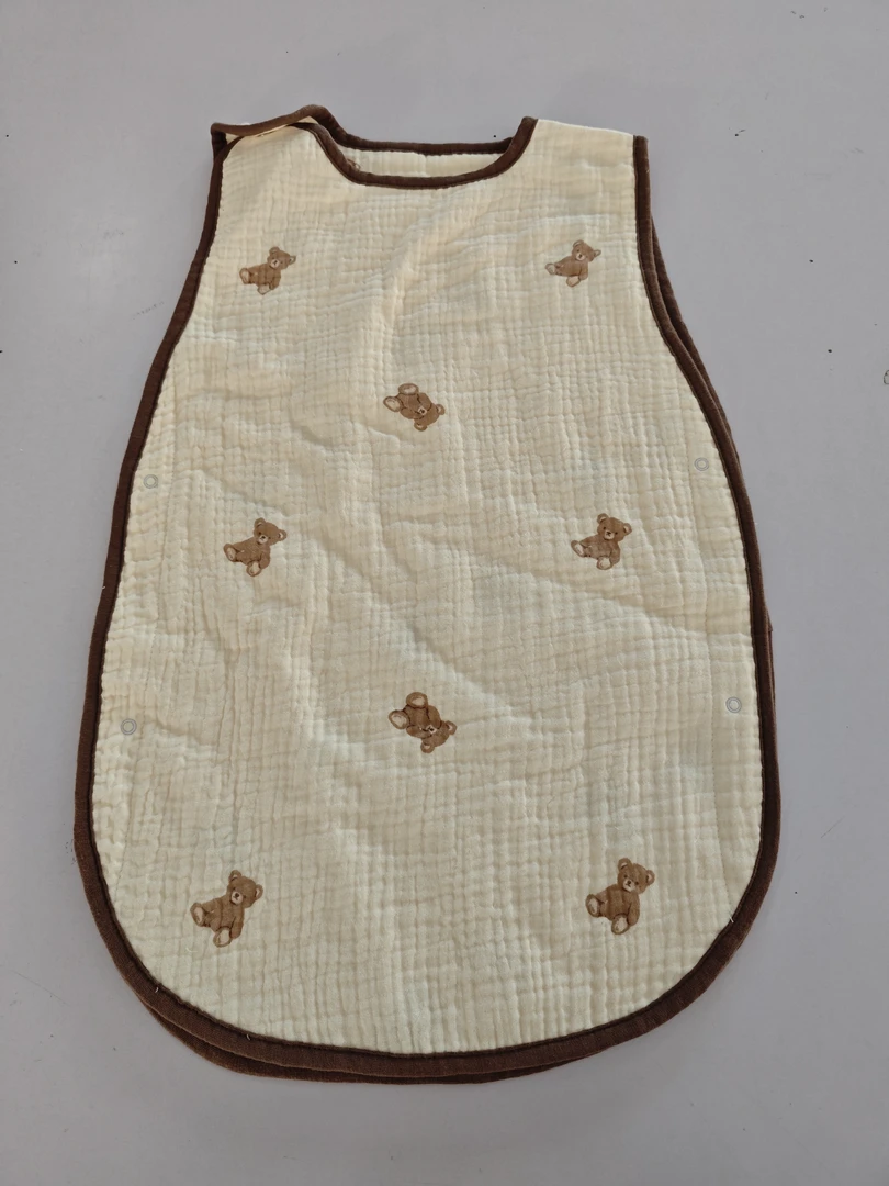 四季款宝宝背心睡袋三层绉纱布双层面料防踢被防惊跳睡袋