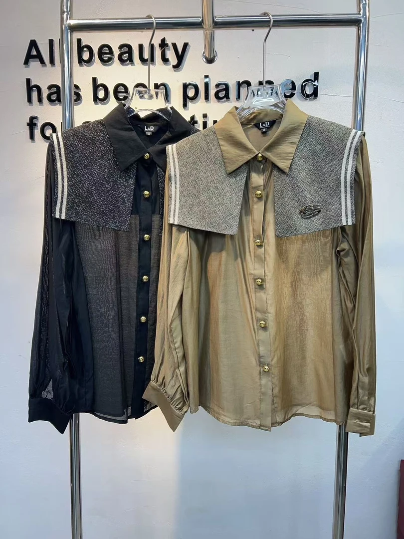 JINJIN·FS/编码（2333）【NO退NO换】设计感拼接时尚百搭衬衫