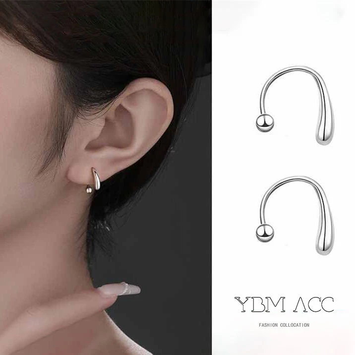 合金耳饰 水滴耳环女螺丝拧扣养耳洞睡觉免摘耳骨环爆款耳饰百搭