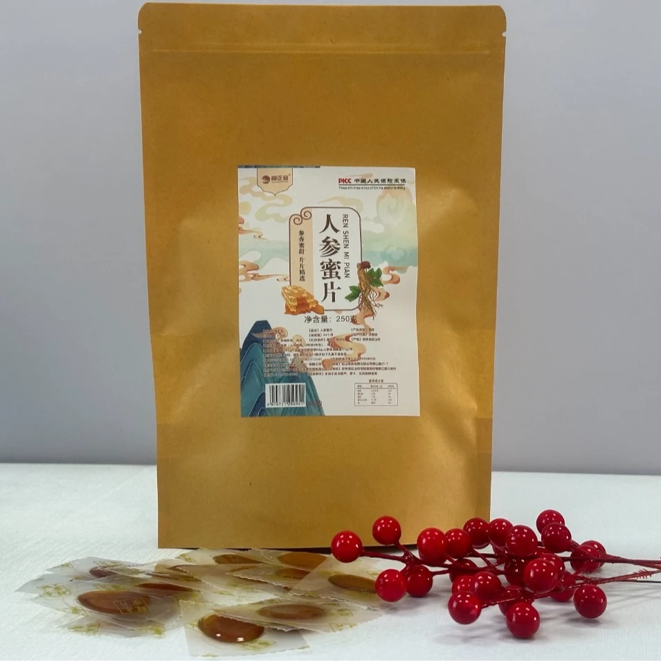 人参蜜片 大片袋装（单袋250g)2.5-3.0cm长白山优质佳品 送鲜参