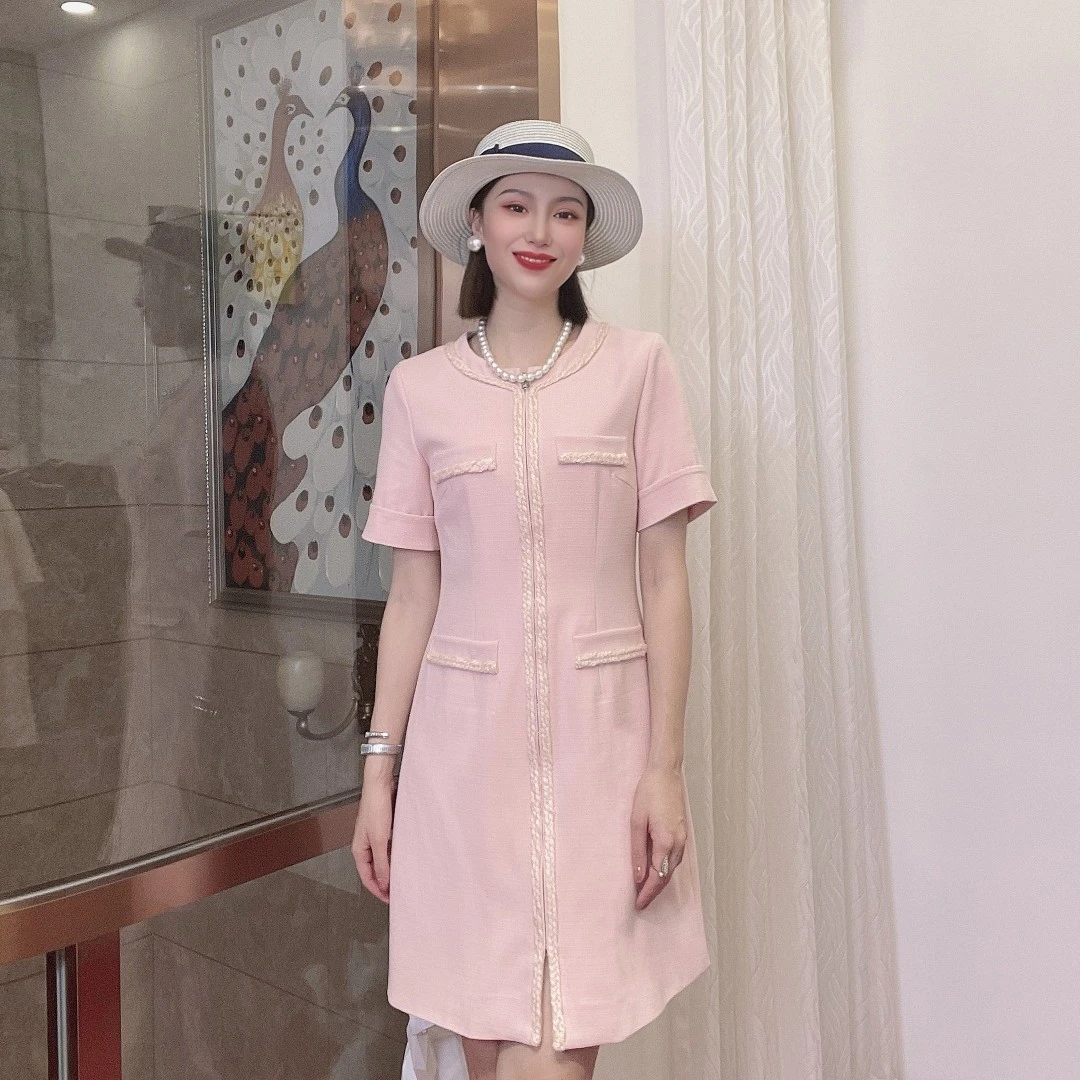 【粉妆玉琢】高定小香风连衣裙 10154