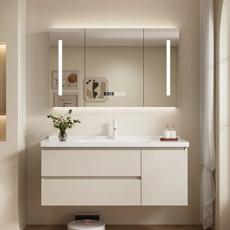 加深定制智能浴室柜组合洗脸盆75cm85公分95厘米105/115陶瓷一体