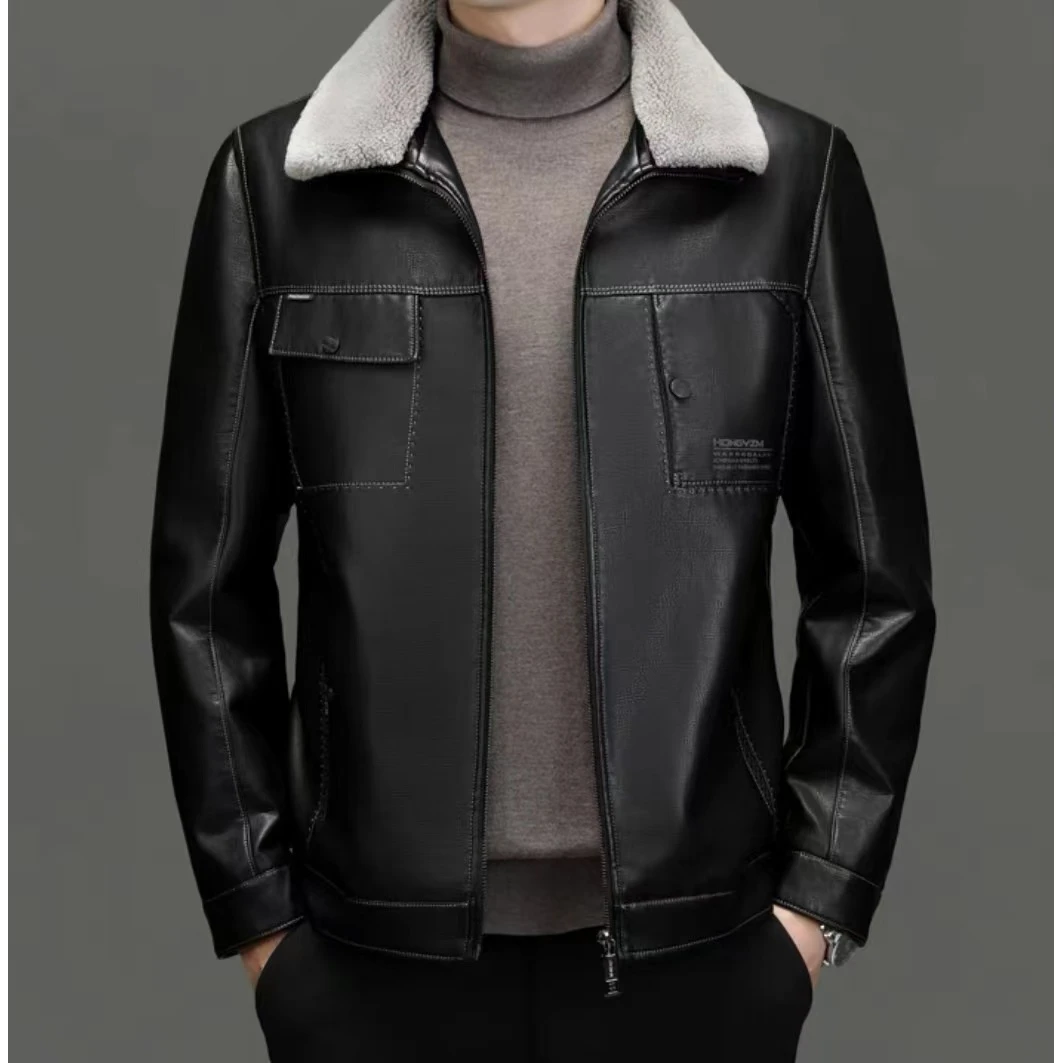 （17）X23253男士翻领毛领潮流保暖加厚外套