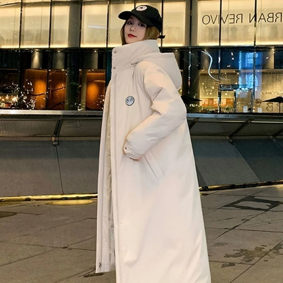 波司澄ins面包服冬季加厚羽绒棉服女可拆卸帽棉衣中长款过膝宽松