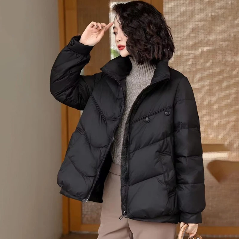 波司澄嘉兴平湖羽绒服女款高端女装白鸭绒冬季韩版短款大码女士小
