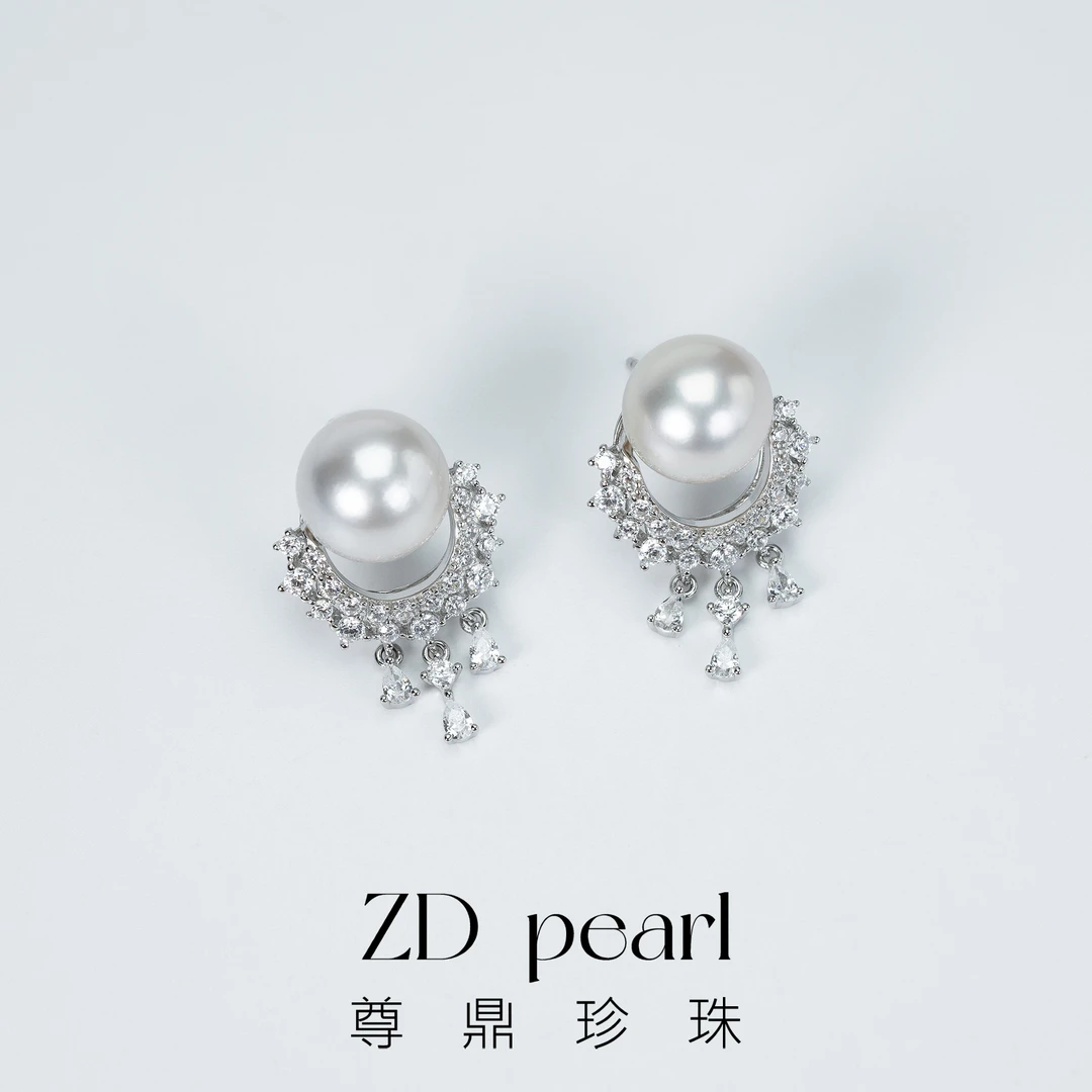 【鸭鸭】尊鼎珍珠-S925银海水珍珠澳白耳钉10-11mm（孤品）