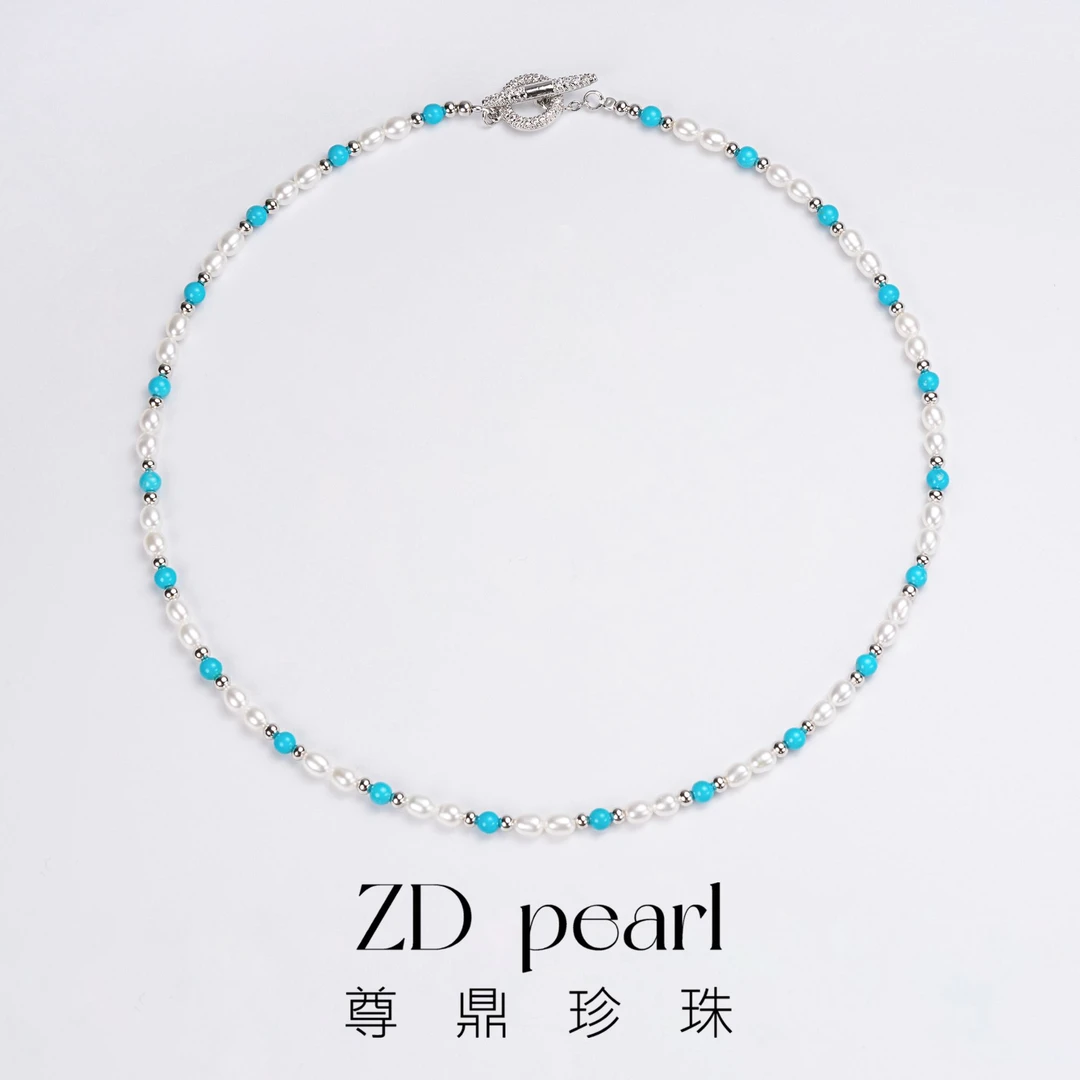 【阳阳】尊鼎珍珠-合金淡水珍珠项链+珠径3-4mm