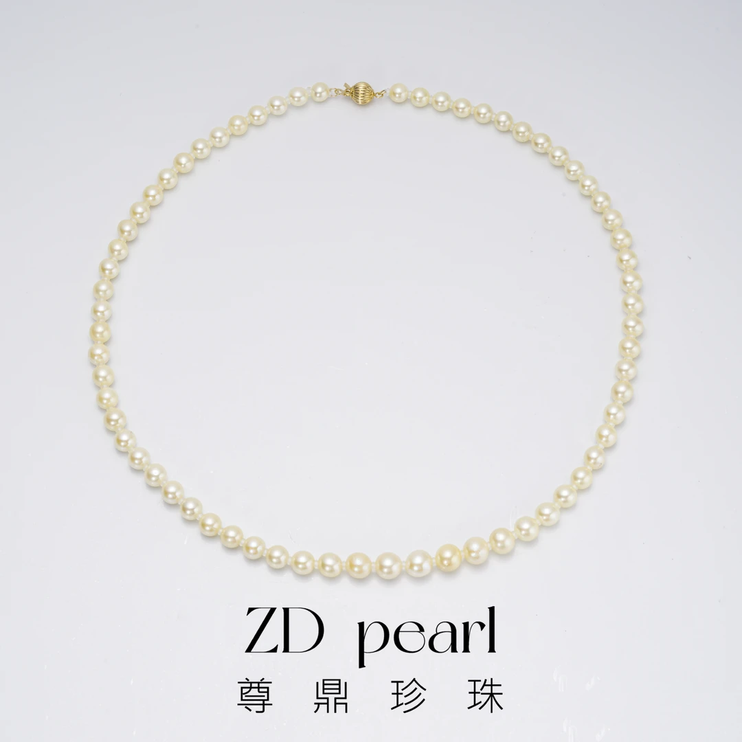 【佳文】尊鼎珍珠-14K海水珍珠羽皇金项链5-6mm