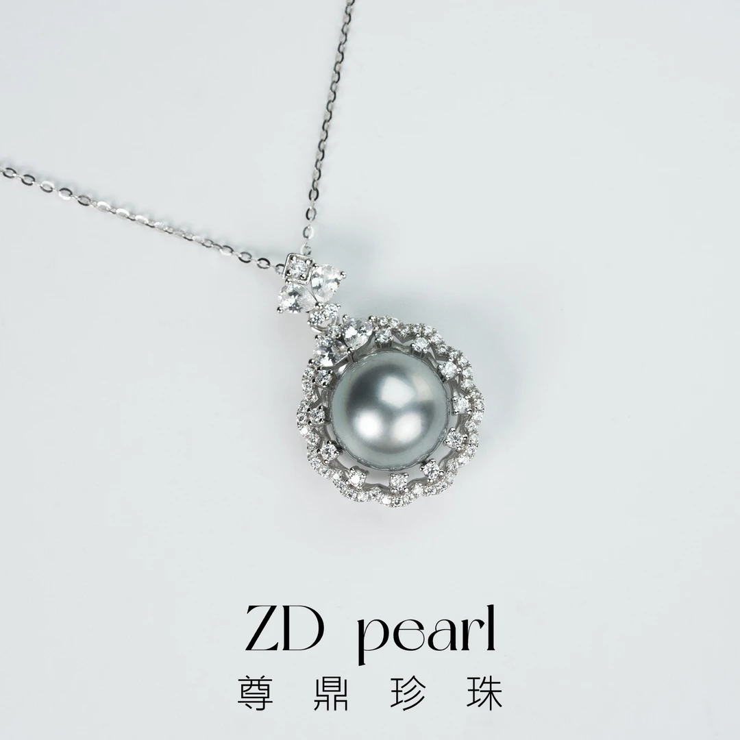 【鸭鸭】尊鼎珍珠-S925银海水黑珍珠吊坠+珠径12-13mm 15g