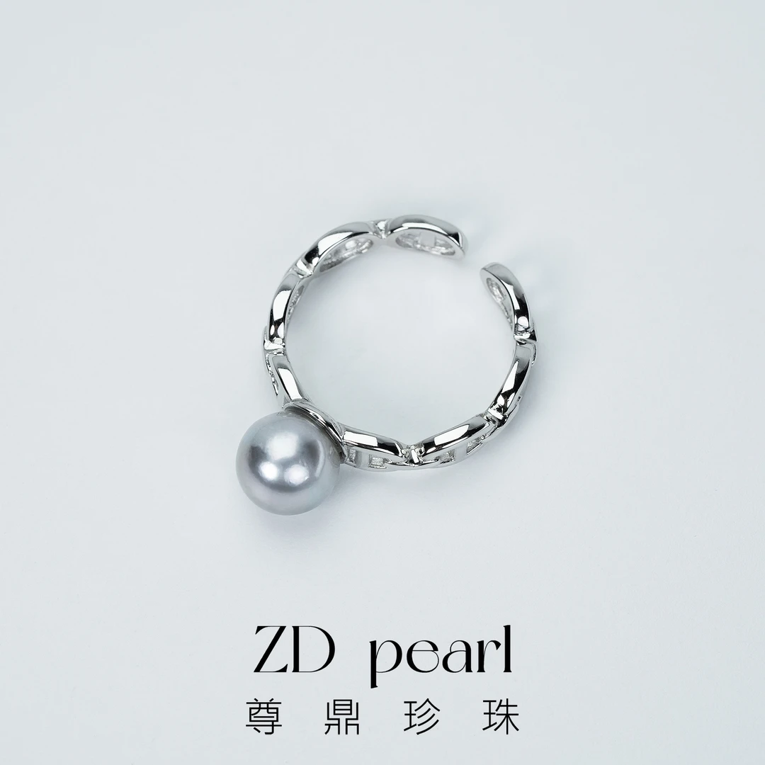 尊鼎珍珠-S925银海水真多麻CD戒指KZ 7-8mm