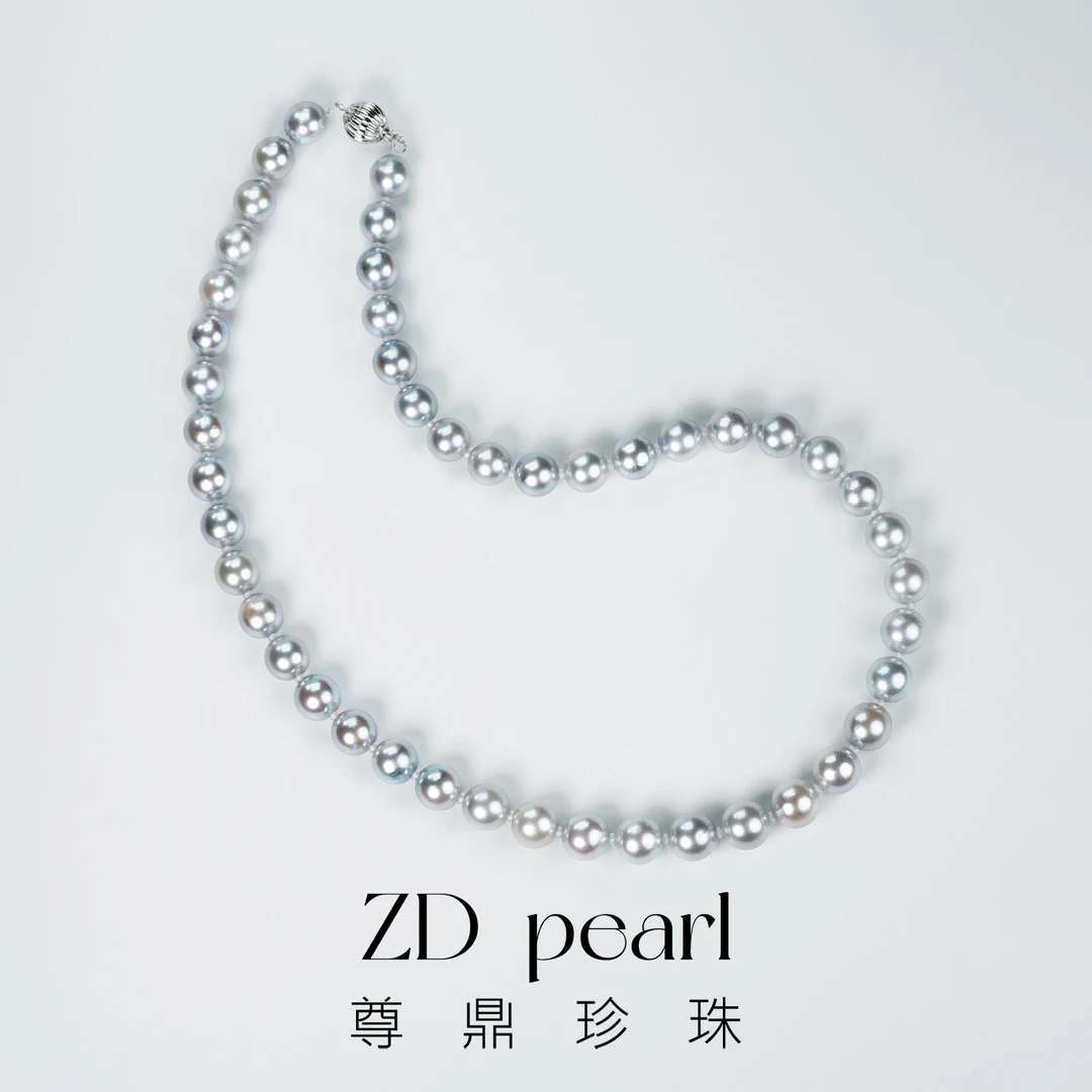 【佳文】尊鼎珍珠-14K金海水珍珠真多麻色系项链+珠径7-8mm