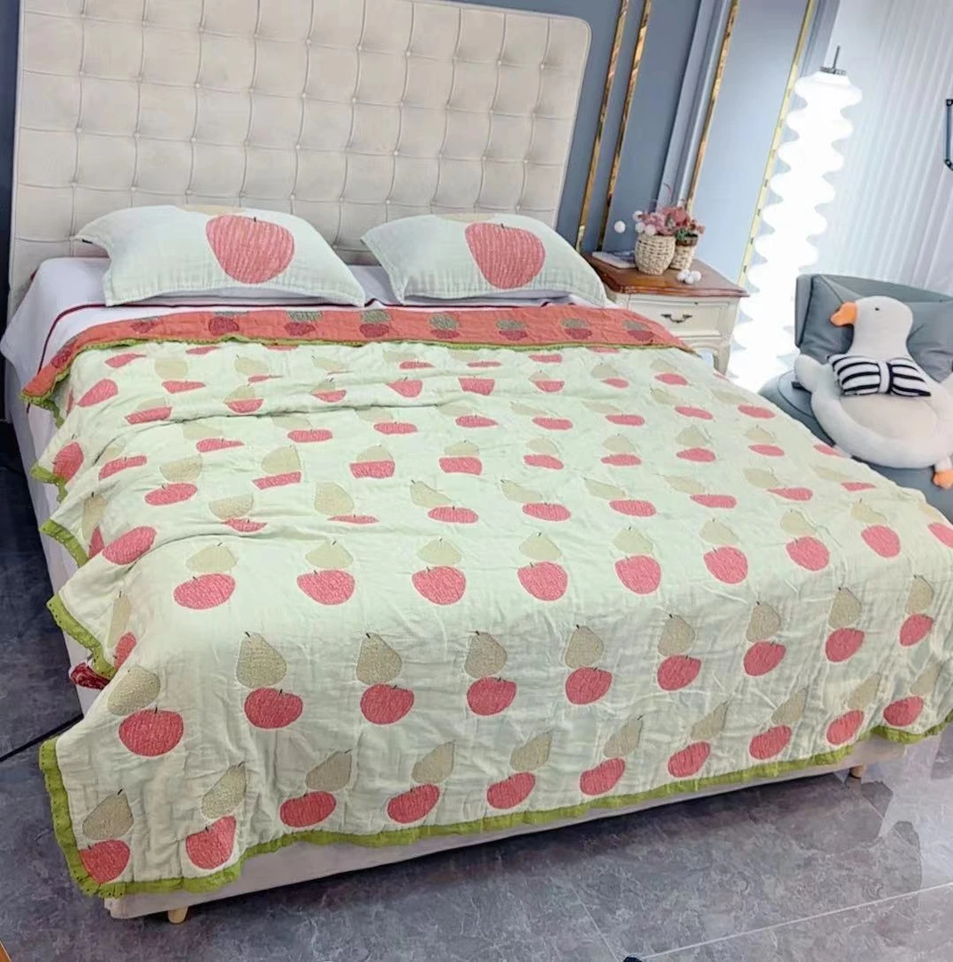 200*230【平安顺利】棉小恋可爱家用亲肤柔软透气加厚纱布被