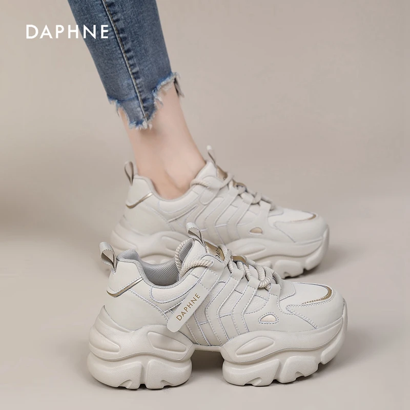 达芙妮厚底老爹鞋女2025秋季新款跑步时尚百搭透气松糕休闲运动鞋