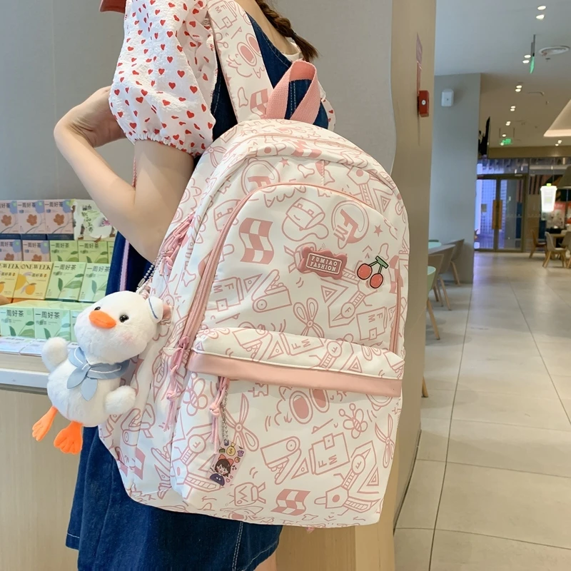 书包女ins可爱高中初中生大容量百搭双肩包小学生小清新背包8322