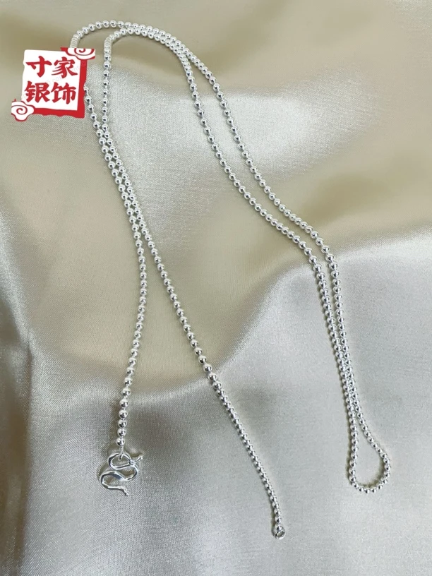 足银银制品 项链足银珠子项链 毛衣链 时尚手工寸家银饰正品保证