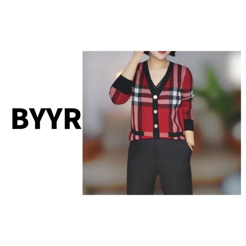 伴月伊人高定款英伦风V领开衫（深19243）