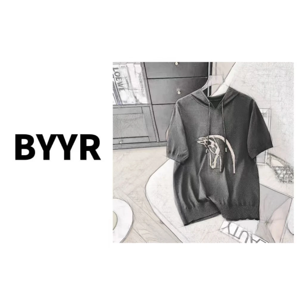 BYYR高定系列重工提花短袖帽衫（A11096）