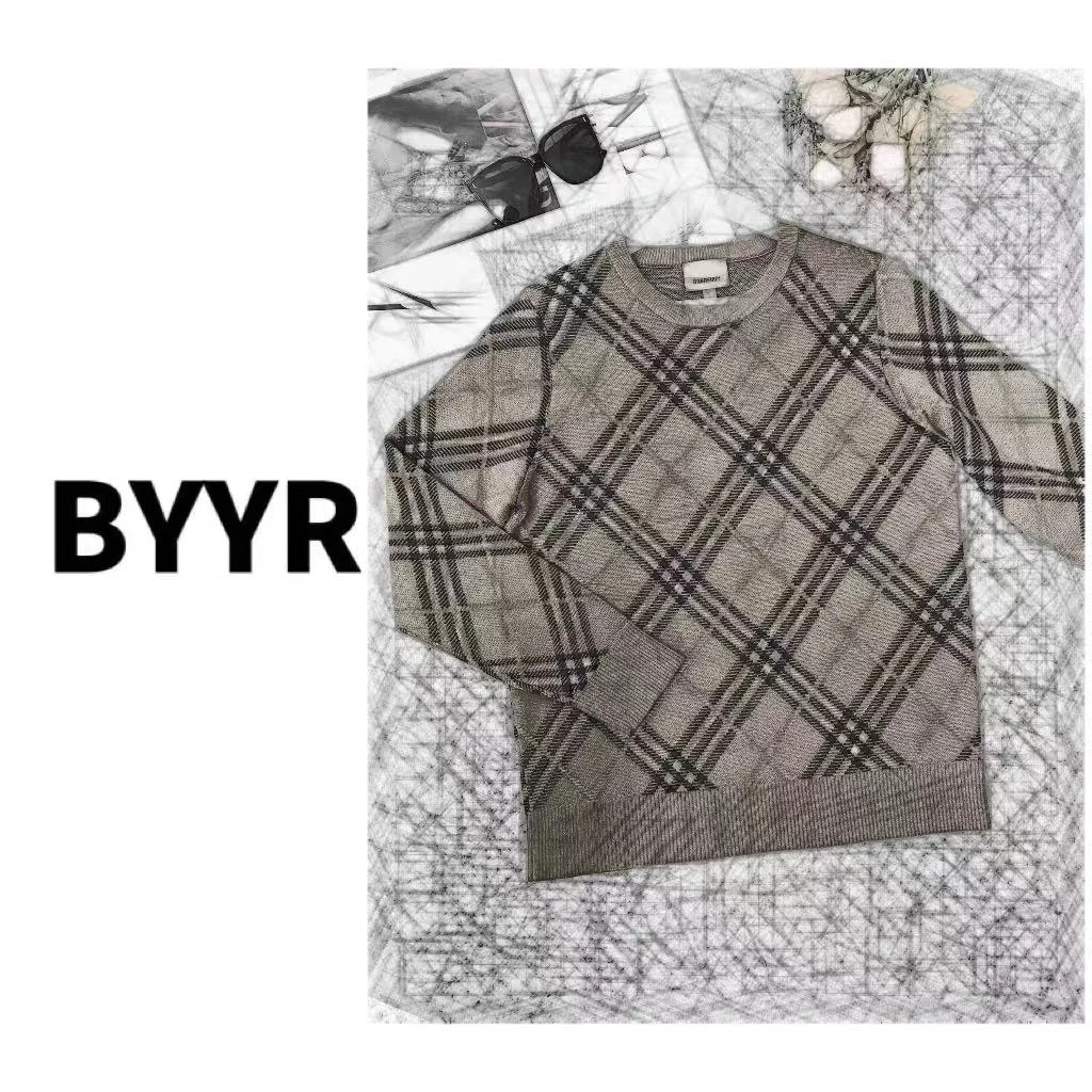 BYYR高定系列24新款圆领小格打底衫（816105）