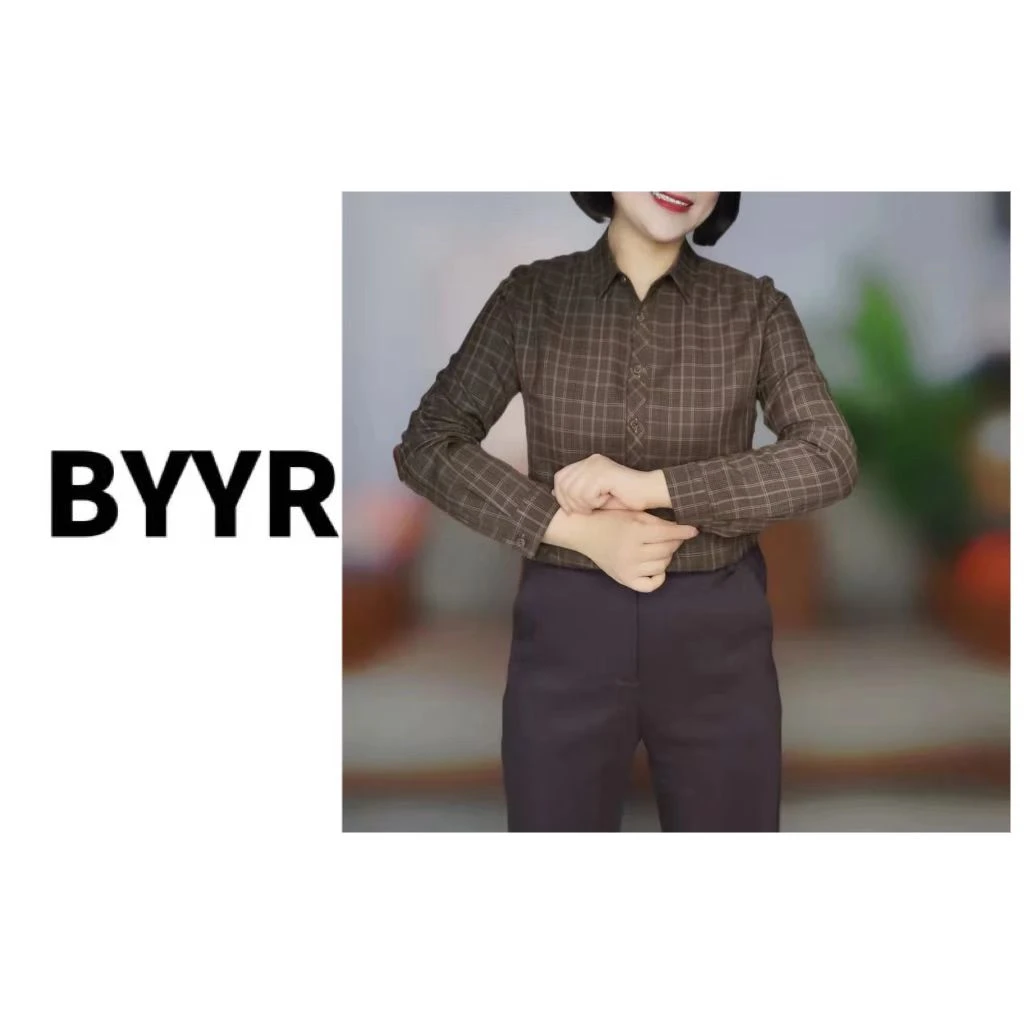 伴月伊人高定款精致小格衬衣（加绒+单）