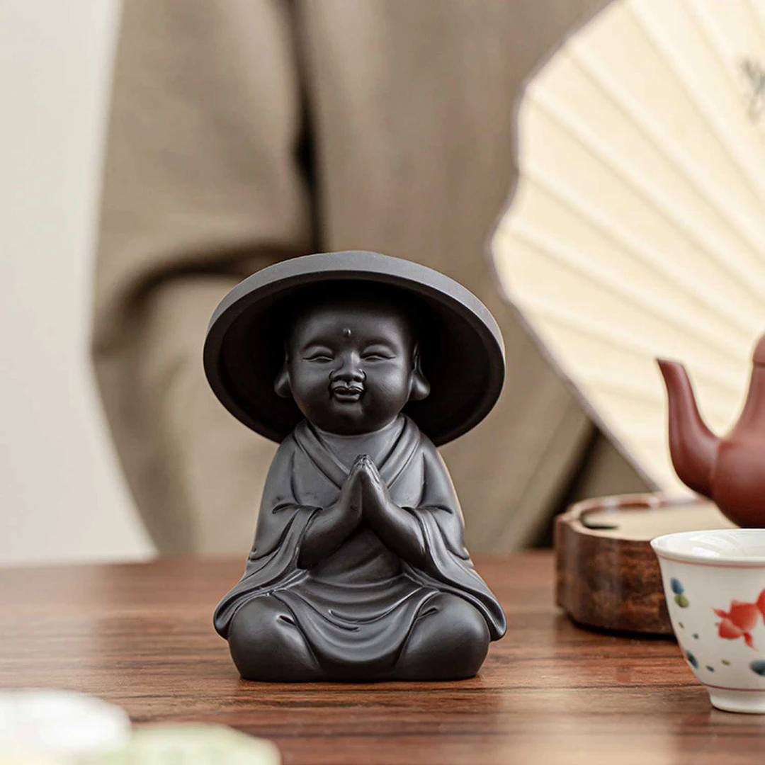 创意小和尚紫砂手工茶漏滤茶器茶滤茶隔茶滤器高档斗笠茶叶过滤网