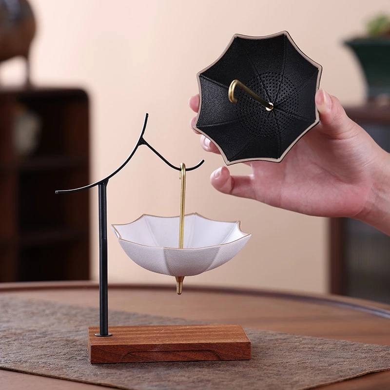 器闵雨伞茶漏陶瓷茶滤茶具家用过滤创意茶道滤网分茶耐热简约茶道