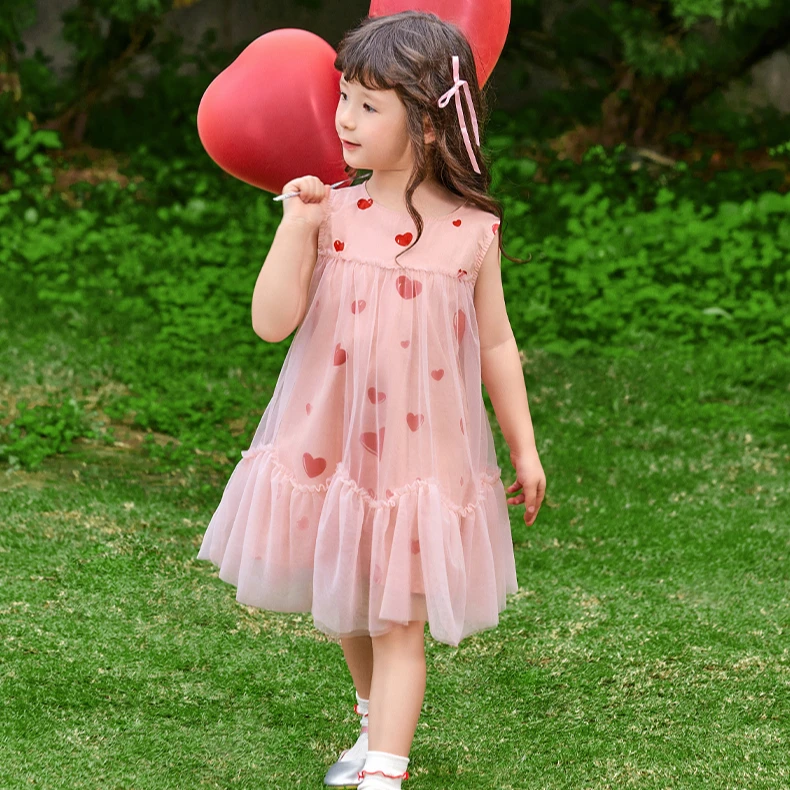 杰里贝比儿童背心裙夏季无袖公主裙幼童裙子女童连衣裙 JQG32008