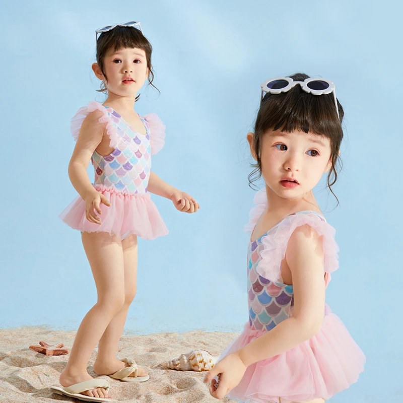 【配泳帽】杰里贝比游泳衣幼童泳衣夏季儿童连体泳装 JSG22901H