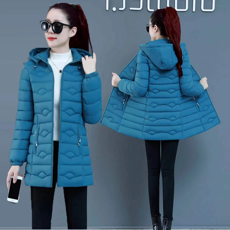 中年棉服女2025冬季新款中长款修身显瘦棉袄大码韩版洋气外套棉衣