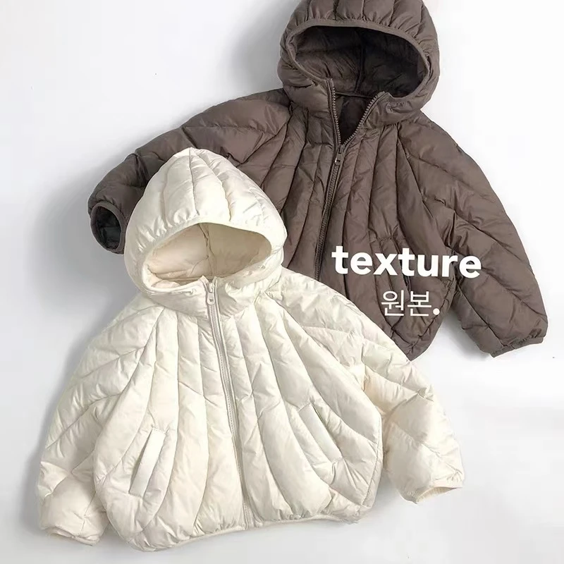 95%白鸭绒~蓬松~冬季韩版儿童羽绒服连帽外套洋气男女宝保暖衣服