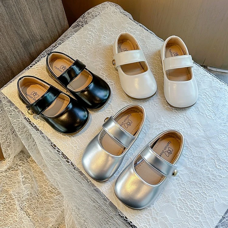 儿童皮鞋2024秋季韩版洋气公主鞋浅口软底女童时尚黑色玛丽珍660