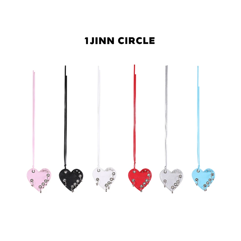 1JINN CIRCLE 爱心五角星pu朋克系带金属包装饰挂件包挂配件