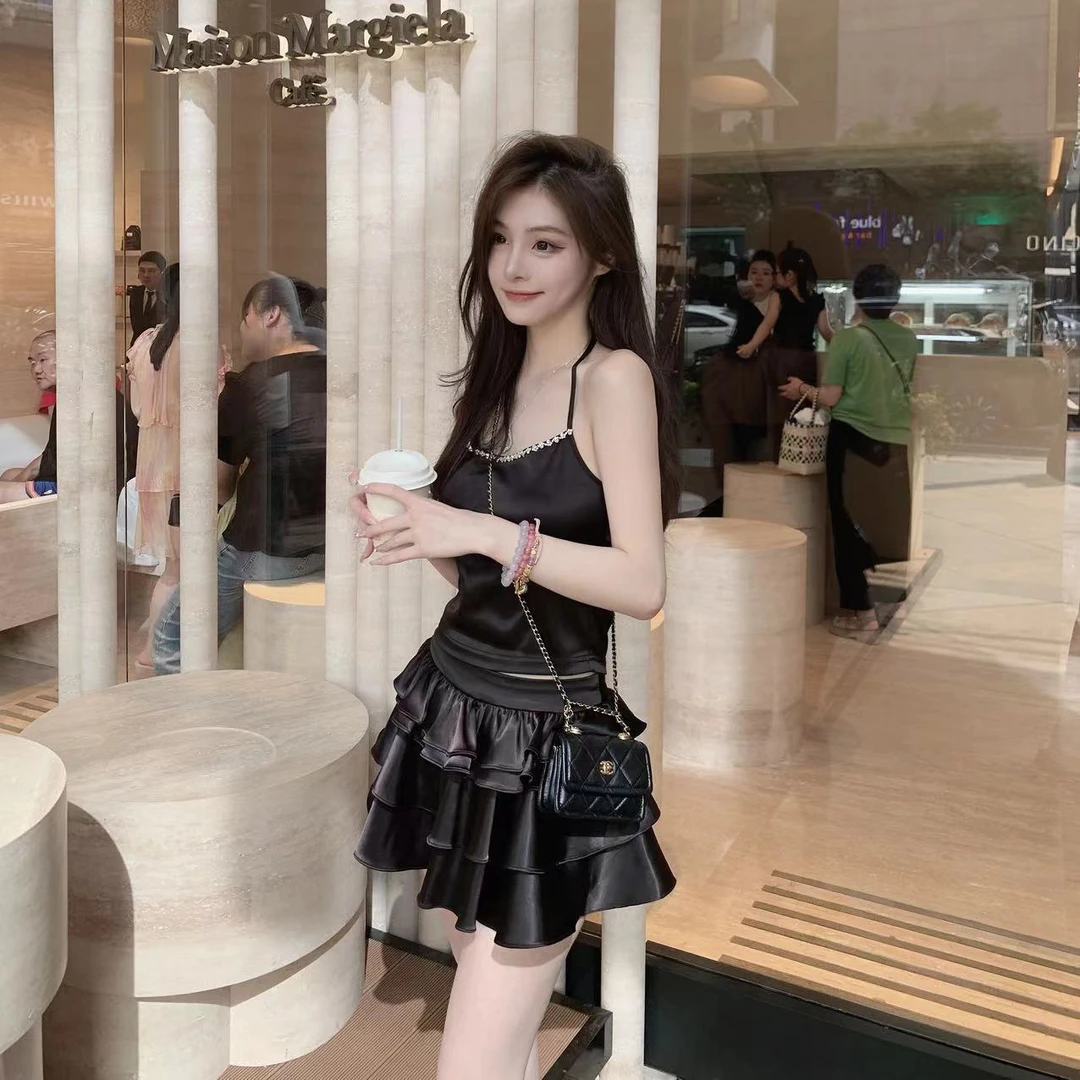 1JINN STUDIO 缎面黑色套装