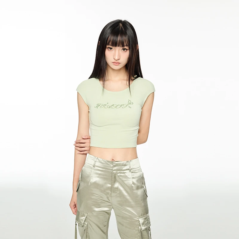 FOASIS【夏季新款】基础烫钻T恤 23S053