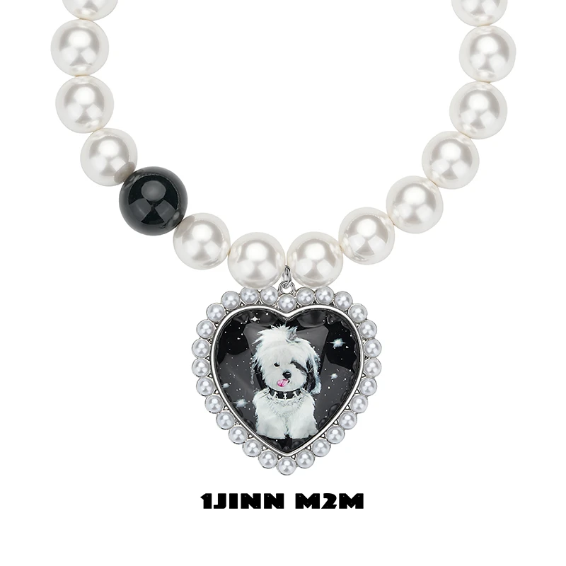 铜合金仿珍珠项链 1JINN M2M 潦草小狗大珍珠项链