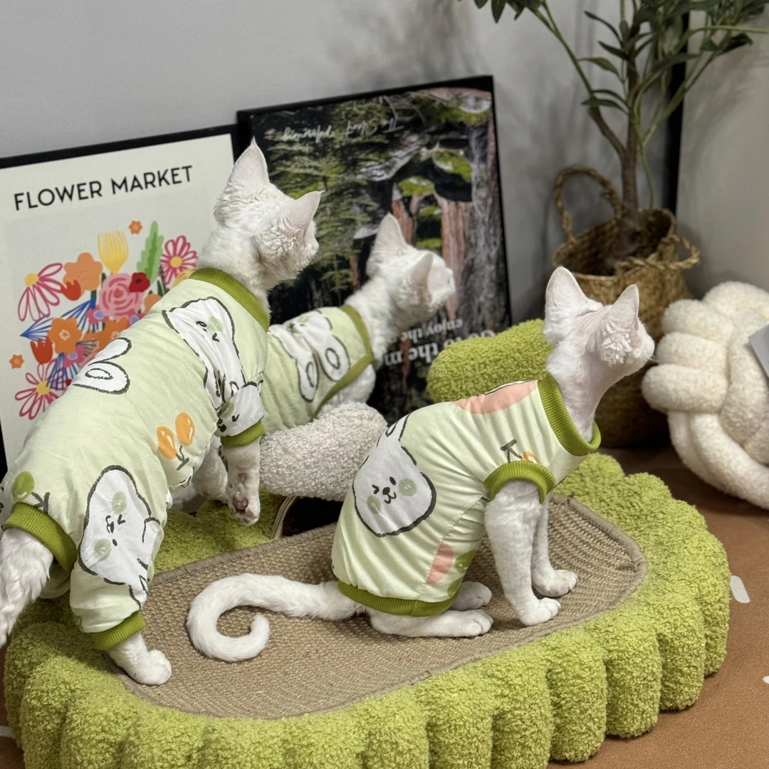 无毛猫衣服薄款夏季透气弹力护肚吊带背心矮脚德文斯芬克斯猫衣服