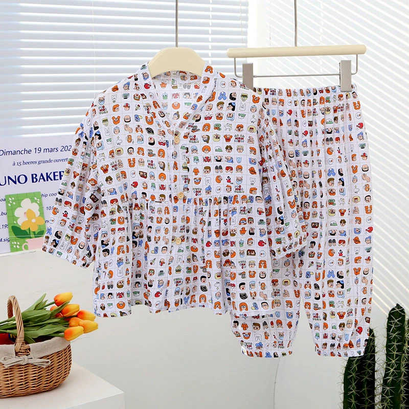 春夏季儿童睡衣女孩棉绸夏天薄款女童公主空调服套装亲子装家居服